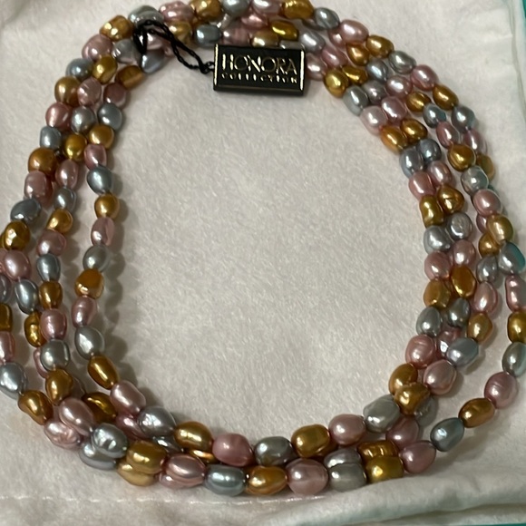 Honora Jewelry - HONORA 1 STRAND MULTI-COLOR PEARL NECKLACE-VERSATILE STYLE 31.5“ With 2 Bracelet